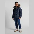 Produktbild: Minoti Sportjacke Wattiert Dunkelblau für Jungen - Winterjacke Kinder mit Kapuze und Kunstfell