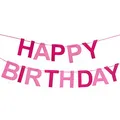 Produktbild: Oblique-Unique® Happy Birthday Girlande in Pink & Rosa aus echtem Filz - Geburtstag Party Dekoration