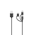 Produktbild: 0,48 Gbit/s Stecker USB A auf USB C/Micro USB A/Lightning 0,75 m 200617 (Schwarz)