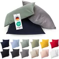 Produktbild: Kissenbezug 80x80 cm 2er Set Kissenbezüge  Grau  100% BaumwollJersey, OekoTex...