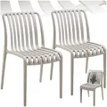 Produktbild: tectake® Gartenstühle stapelbar, Gartenmöbel Set, Balkon Möbel, Bistro Set, Sessel, Outdoor Möbel, Balkonmöbel, Terrassenmöbel - Taupe, 2er Set