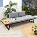 Produktbild: riess-ambiente Verstellbare Gartenlounge MODULAR MIAMI 230cm grau natur anthrazit Gartensofa oder Gartenliege - Grau