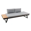 Produktbild: Riess Ambiente Verstellbare Gartenlounge MODULAR Miami - 230cm - grau Natur anthrazit - Liege Gartensofa inkl. Sitzpolster und Ablagetisch