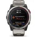 Produktbild: Garmin - 010-02541-61 - Smartwatch - Unissex - Quatix® 7X Sapphire Solar Titan mit zusaetzlichem Silikonarmband himmelblau - Silber