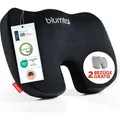 Produktbild: Blumtal Memory Foam Sitzkissen hart - Keilkissen zur Rückenentlastung - atmungsaktives Steißbeinkissen 90-130 kg + Zwei waschbare Bezüge in hart - Schwarz