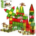 Produktbild: Olvy Magnetische Bausteine Montessori Spielzeug 80 pcs -Magnetic Tiles Kinder -Magnetbausteine - Magnetisches Konstruktionsspielzeug, Magna, Bauernhof