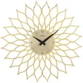 Produktbild: AMS 9359 Wanduhr Quarz analog Design BLÜTE golden