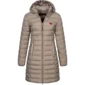 Produktbild: Winter Jacke Steppjacke Parka Lange Kapuzenjacke Steppmantel Outdoor - Beige - 44