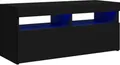 Produktbild: vidaXL TV-Schrank mit LED-Leuchten Schwarz 90x35x40 cm