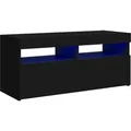 Produktbild: vidaXL TV-Schrank mit LED-Leuchten Schwarz 90x35x40 cm