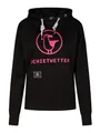 Produktbild: SCHIETWETTER Damen Hoodie Gerti, Kapuzenpullover, modisch, kuschelig Black/meonpink 46