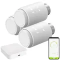 Produktbild: revolt Thermostat Gateway: 3er-Set smarte Heizkörperthermostate mit Display, App, ZigBee-Gateway (Heizkörper Thermostat Digital, Heizkörper Thermostat WiFi)