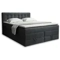 Produktbild: Deine Möbel 24 Boxspringbett, Dunkelgrau, Holz, Holzwerkstoff, Textil, H3 + H4, 200x200 cm, Schlafzimmer, Betten, Boxspringbetten