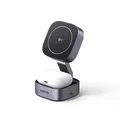 Produktbild: Ugreen W702 3-in-1 MagSafe Qi2 Ladegerät 15W USB-C, Schwarz