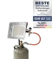 Produktbild: ROTHENBERGER Industrial Heizstrahler inkl. Piezo, 0,4 m Propangas-Schlauch und 50 mbar Druckregler | Gasheizstrahler | Aufsatzheizstrahler | betrieben mit Propan Gas 35985