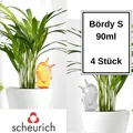 Produktbild: Scheurich Wasserspender Bördy S | 4er Set Transparent/Orange | 90 ml Füllmenge | Bewässerungskugel klein mit Ton Fuß | Wasserspender Pflanzen und Blumen Terrakotta Stiel