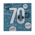 Produktbild: Depesche 11515-051 Zahlenkarte zum 70. Geburtstag mit Musik, veredelte Klappkarte mit originellem Innentext, inkl. Umschlag, Format 15,5 x 15,5 cm, mehrfarbig