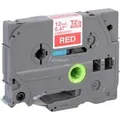 Produktbild: Schriftband TZe-435 12 mm, weiß auf rot