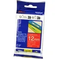 Produktbild: Brother P-Touch Band TZe-435  weiß auf rot  12mm / 8m  laminiert