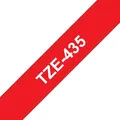 Produktbild: Brother TZe-435 Schriftband, 12mm x 8m , weiss auf rot, selbstklebend