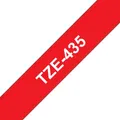 Produktbild: Brother TZE435 Tape White on Red 12mm TZe-435, TZ, 8 m, Box, 1.2 cm ~E~