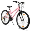 Produktbild: Hiland 26 Zoll Damen-Mountainbike, Fahrrad für Mädchen und Frauen, 18-Gang-MTB, Doppel-V-Bremsen, Rahmen aus Kohlenstoffstahl