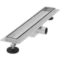 Produktbild: LuxeBath Duschrinne 50 cm 2in1 Befliesbar Extra Flach Silber Doppelseitige