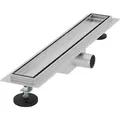 Produktbild: Luxebath - Duschrinne 50 Cm 2in1, Befliesbar, Extra Flach, Edelstahl, Silber, Doppelseitige Bodenablauf, Komplettset Bodenbefestigung, Duschablauf, Siphon Mit Geruchsstop, Haarsieb, Ablaufrinne Dusche