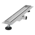 Produktbild: LuxeBath Duschrinne 50 cm 2in1, befliesbar, extra flach, Edelstahl, Silber, Doppelseitige Bodenablauf, Komplettset Bodenbefestigung, Duschablauf, Siphon mit Geruchsstop, Haarsieb, Ablaufrinne Dusche