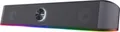Produktbild: Trust Gaming Stereo Soundbar mit RGB Beleuchtung GXT 1619 Rhox, Computer Boxen 12W, 2.0 Lautsprecher mit LED-Beleuchtung, PC Soundbar, USB-Betrieb, 3.5 mm AUX Anschluss, TV PC Laptop - Schwarz/Grau