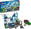 Produktbild: LEGO 60316 City Polizeistation mit Polizeiauto, Müllauto und Hubschrauber, Gebäude zum Bauen mit 3 Figuren, Polizei-Spielzeug für Jungen und Mädchen ab 6 Jahren, Geschenk für Kinder