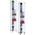 Produktbild: VCM Holz Badezimmerschrank Badmöbel Stand Badschrank Badezimmer Hochschrank Maße ca. H. 181 x B. 32 x T. 28 cm - Landos
