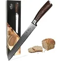 Produktbild: Wakoli EDIB Damastmesser Brotmesser I 20 cm Klinge I Pakkaholzgriff