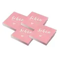 Produktbild: itenga Servietten Schön dass du da bist 30 x 30cm 3-lagig 80 Stück für Kommunion Konfirmation Hochzeit Taufe und andere Feiern (rosa)