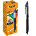 Produktbild: BIC 4 Farben Kugelschreiber Set 4 Colours Grip Pro, mit gummierter Griff-Fläche, 12er Pack, Ideal für das Büro, das Home Office oder die Schule