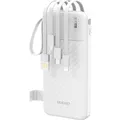 Produktbild: Dudao K11 10000mAh Powerbank mit integrierten Kabeln - Weiss (10000 mAh, 10 W) (61929750)