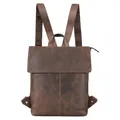 Produktbild: STILORD Charlie Vintage Lederrucksack Braun Mittelgroßer Daypack für Damen Herren 13,3 Zoll Laptop Rucksack aus Echtem Leder Farbe:Zamora - braun