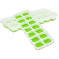 Produktbild: Intirilife Eiswürfelformen in GRÜN – 4er Set à 14 Fächer Eiswürfel Silikonformen mit Deckel - Eiswürfelbehälter Verschließbar und Stapelbar
