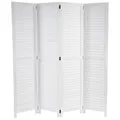 Produktbild: Paravent MCW-C30, Raumteiler Trennwand Sichtschutz, Shabby-Look Vintage, 170x160cm ~ weiß