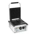 Produktbild: Royal Catering - Waffeleisen Waffelautomat (rechteckig, 37 x 32 x 50 cm, 2.000 W, 10 x 17 cm Waffel, 15 min Timer, Gusseisen & Emaille, Edelstahlgehäuse) Silber