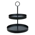 Produktbild: Etagere LENJA schwarz aus Metall H31,5cm modernes Design 2-stöckig Metalletagere
