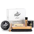 Produktbild: Burgol Schuhpflegeset Basic mit Schuhpomade, Schuhwachs, Rosshaarbürsten und Poliertuch: Farbe: Schwarz