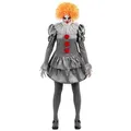 Produktbild: Smiffys Clown-Kostüm Pennywise Chapter 2 Horror Halloween Kostüm Damen, Offizielles Kostüm der Neuauflage des Horrorfilms 'Es' von Stephen Ki grau M