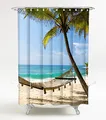 Produktbild: Sanilo Duschvorhang Holiday 180 x 200 cm, hochwertige Qualität, 100% Polyester, wasserdicht, Anti-Schimmel-Effekt, inkl. 12 Duschvorhangringe