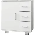 Produktbild: ML-Design Waschbeckenunterschrank Weiß, 60x60,8x33 cm, Badezimmer Waschbecken Unterschrank mit Tür und 3 Schubladen, viel Stauraum - Weiß