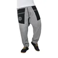 Produktbild: virblatt - Haremshose Damen & Haremshose Herren | Baumwolle | Goa Hose Herren Pumphose Aladinhose Hippie Hose leichte Sommerhose Yoga - Mondlandung S-M grau
