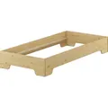 Produktbild: Kastenbett 90x190 stabiles Gästebett mit wählbarem Zubehör V-60.56-09-190Rollrost inkl. - Naturbelassen