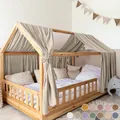 Produktbild: lilimaus Hausbett Himmel [in 12 Farben] Betthimmel Hausbett aus 100% Baumwolle Musselin - Stoffhimmel für Hausbett Deko Mädchen & Jungen - Himmel für Hausbett Kinder - Bett Vorhang Kinderbett