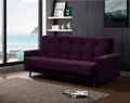 Produktbild: Schlafsofa Nancy BIS Dreisitzer mit Schlaffunktion Bettkasten Polstersofa aus Velours Sofa mit Federkern Holzbeine, Stoff: kronos 03 - lila
