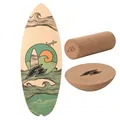 Produktbild: F2 Set Balance Board Halfshell 80x30cm + Halbkugel und Korkrolle